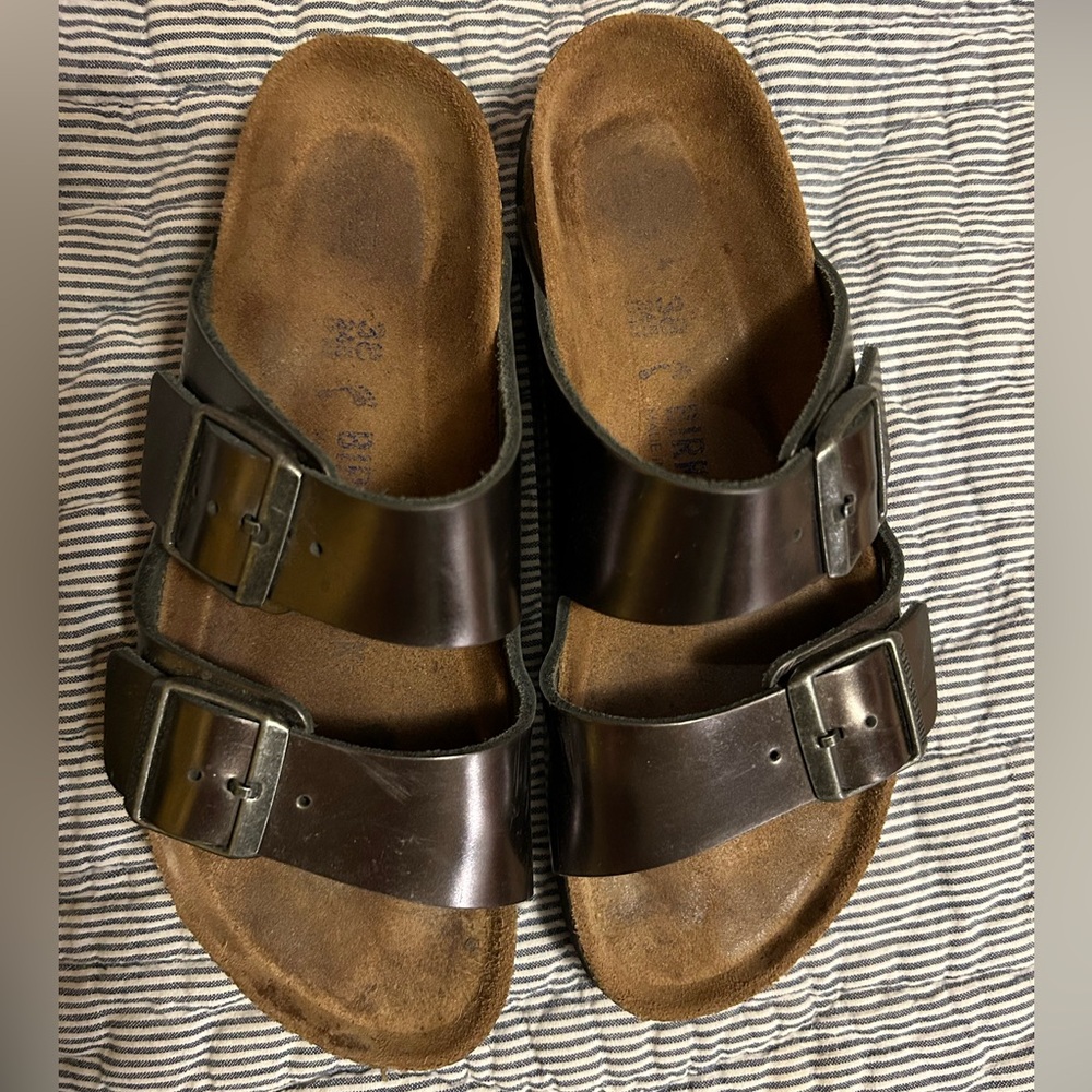 Birkenstock size 38 in Gunmetal.